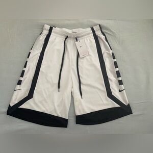 Nike White and Black Athletic Shorts with Modern Design